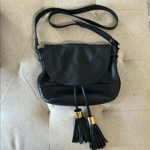 SeebyChloe: Black Leather Crossbody Bag: New